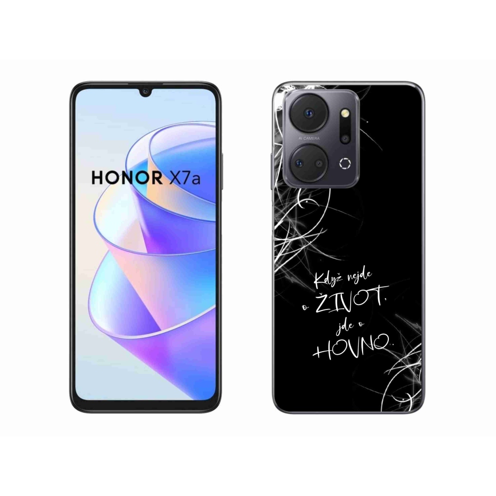 Gelový kryt mmCase na Honor X7a - vtipný text 16 černé pozadí