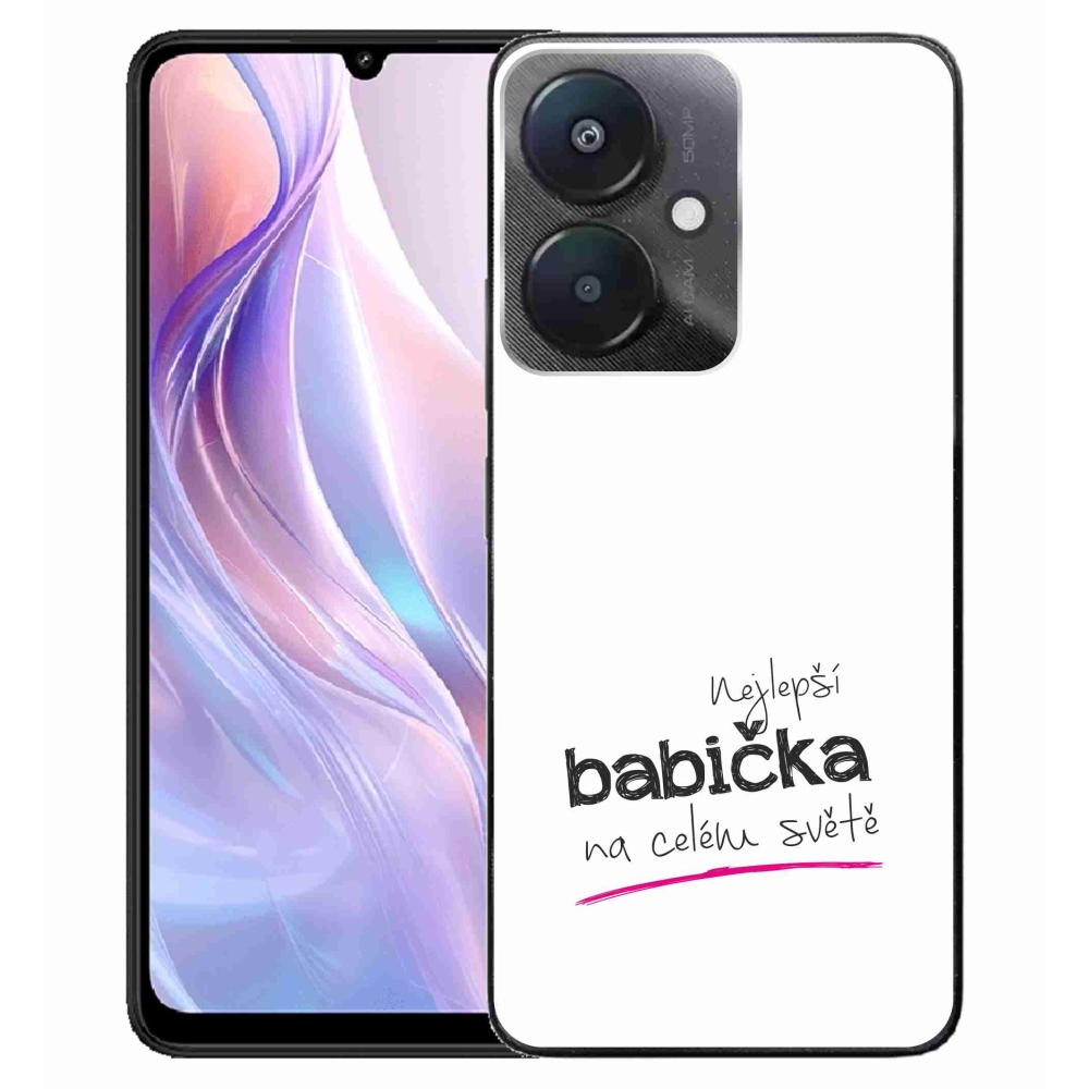Gelový kryt mmCase na Xiaomi Redmi 13C 5G  - nejlepší babička 4 bílé pozadí