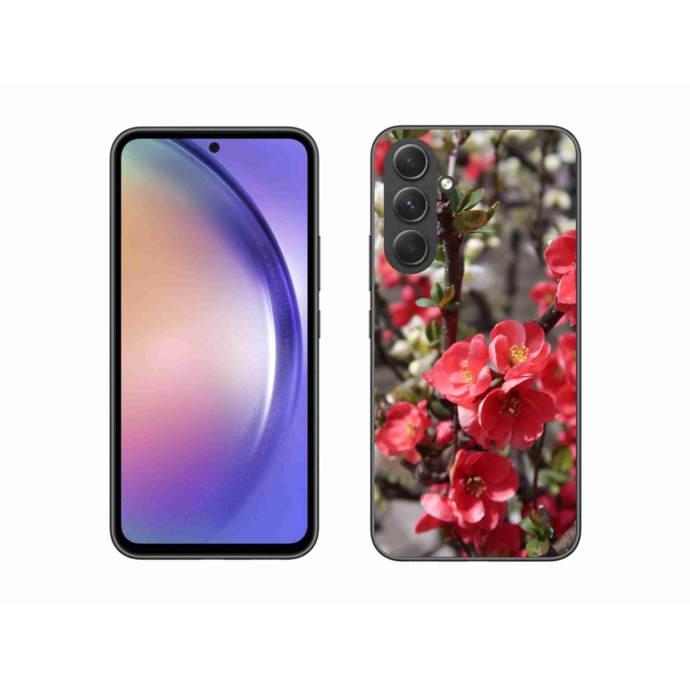 Gelový kryt mmCase na Samsung Galaxy A54 5G - červené květy