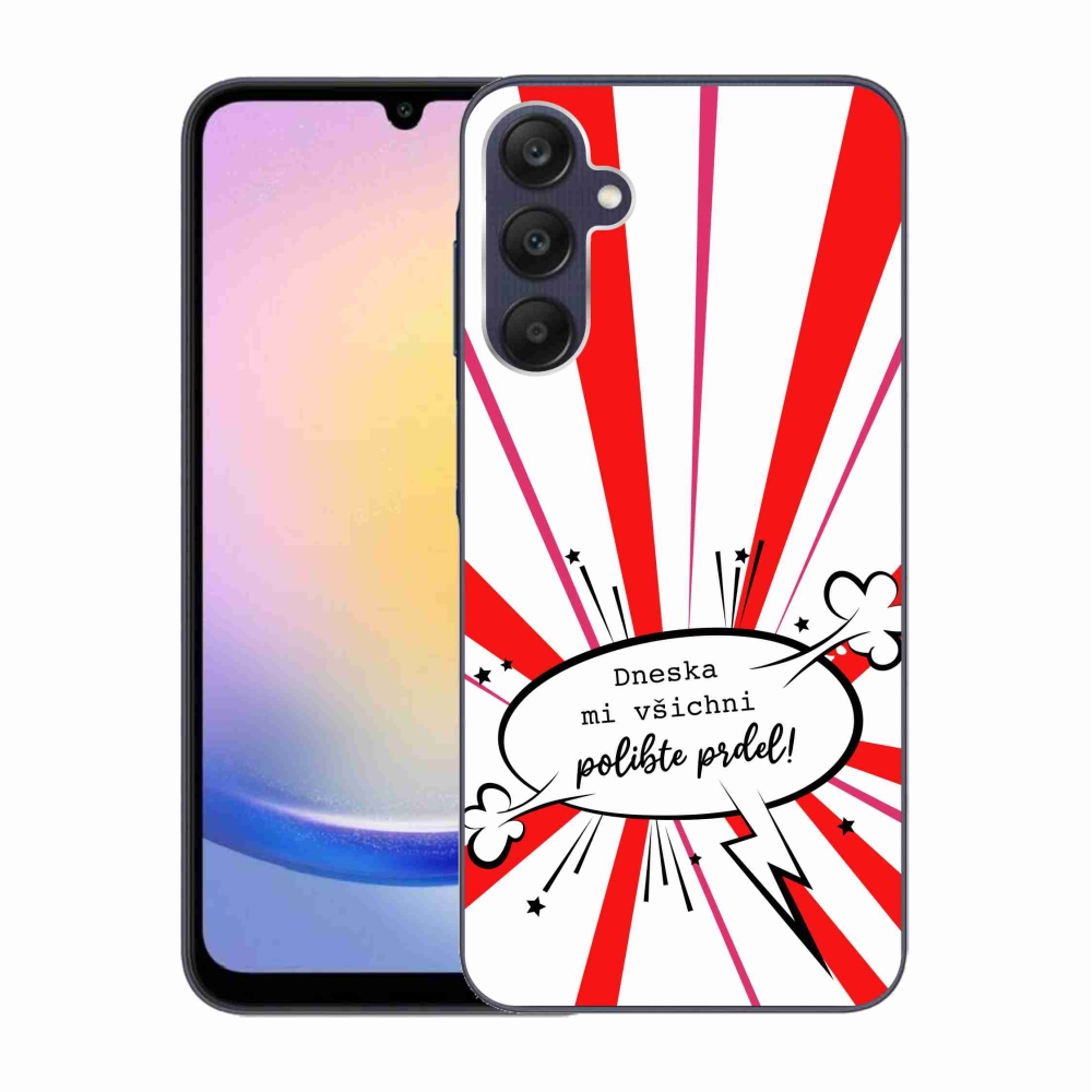 Gelový kryt mmCase na Samsung Galaxy A25 5G - vtipný text 15 bílé pozadí