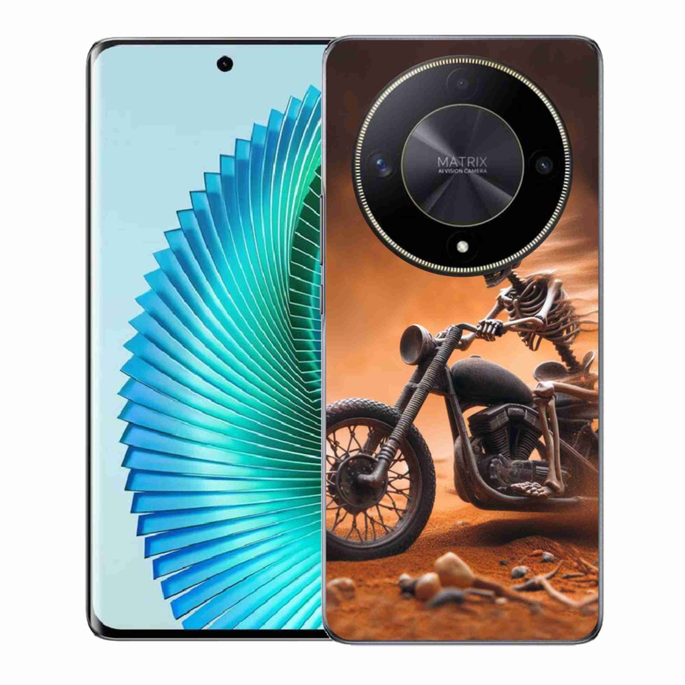 Gelový kryt mmCase na Honor Magic 6 Lite 5G - kostra na motorce