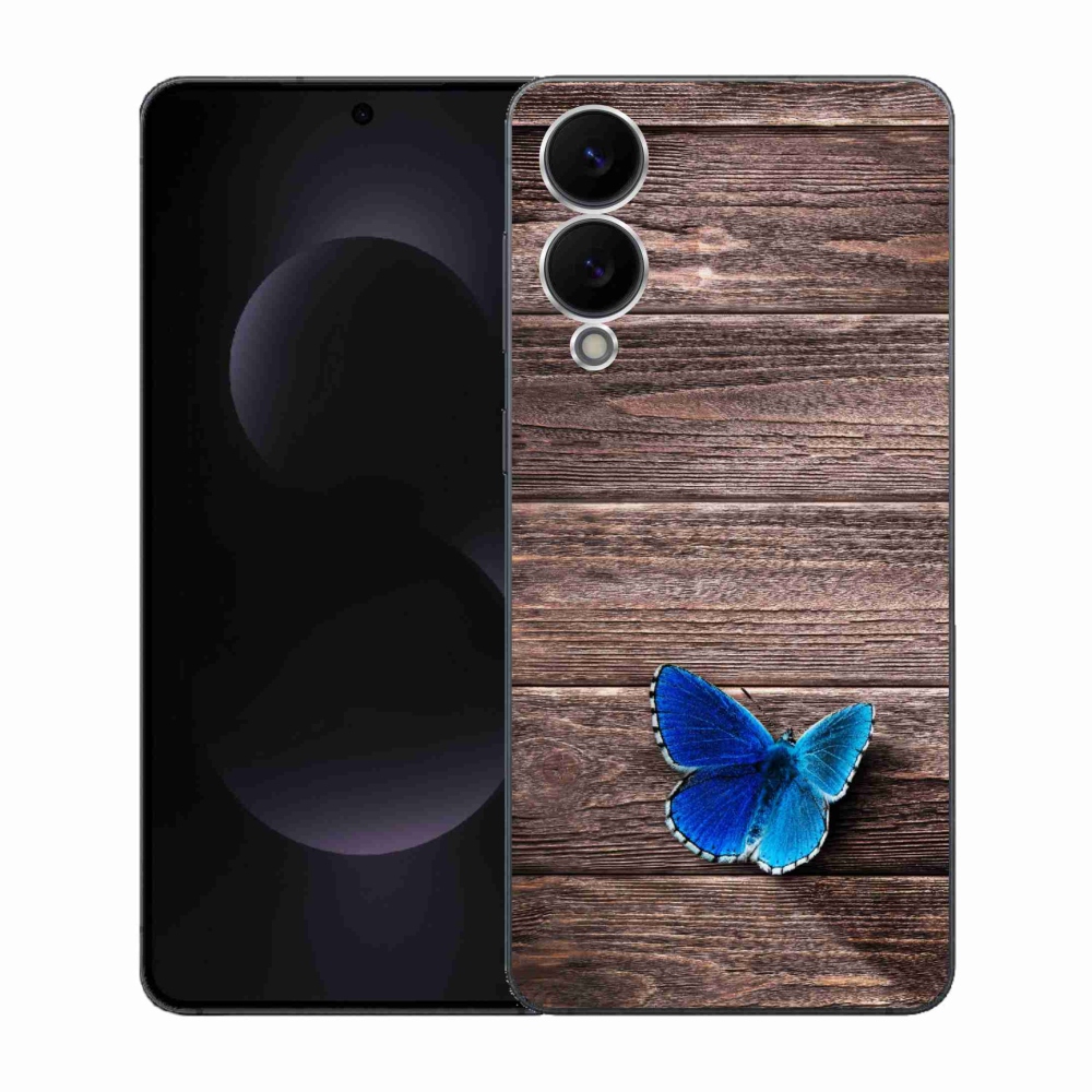 Gelový kryt mmCase na Samsung Galaxy S25 Edge - modrý motýl 1
