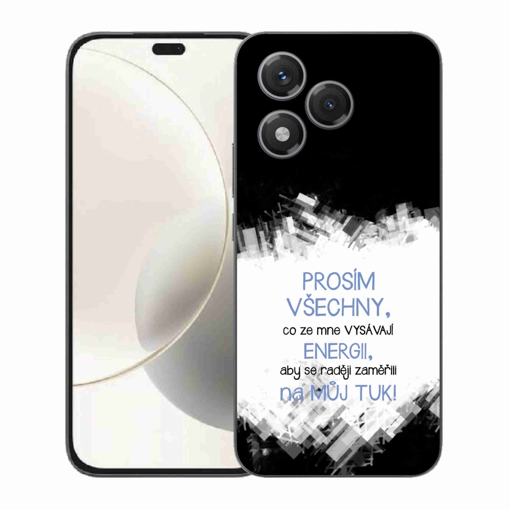Gelový kryt mmCase na Honor 400 Lite - vtipný text 1 modrý
