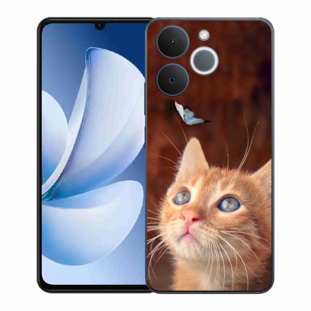 Gelový kryt mmCase na Realme Note 70T - motýl a kotě