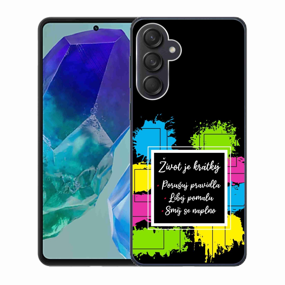 Gelový kryt mmCase na Samsung Galaxy M55 5G - citát 5 černé pozadí