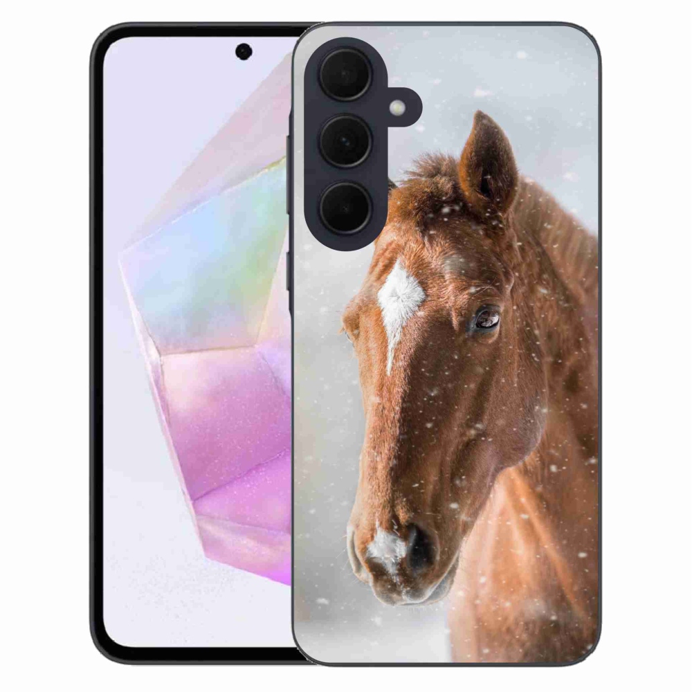 Gelový kryt mmCase na Samsung Galaxy A35 5G - hnědý kůň 2