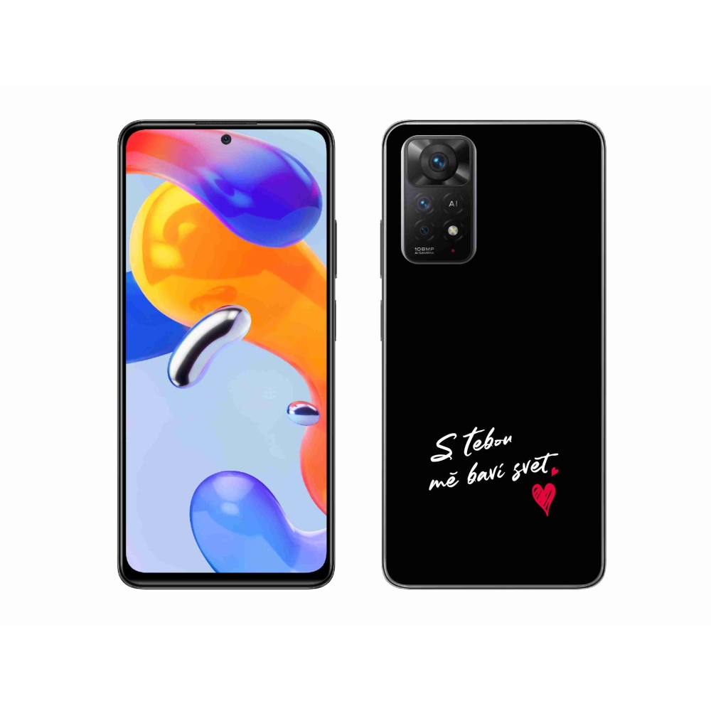 Gelový kryt mmCase na Xiaomi Redmi Note 11 Pro 4G/5G - zamilovaný text 1 černé pozadí
