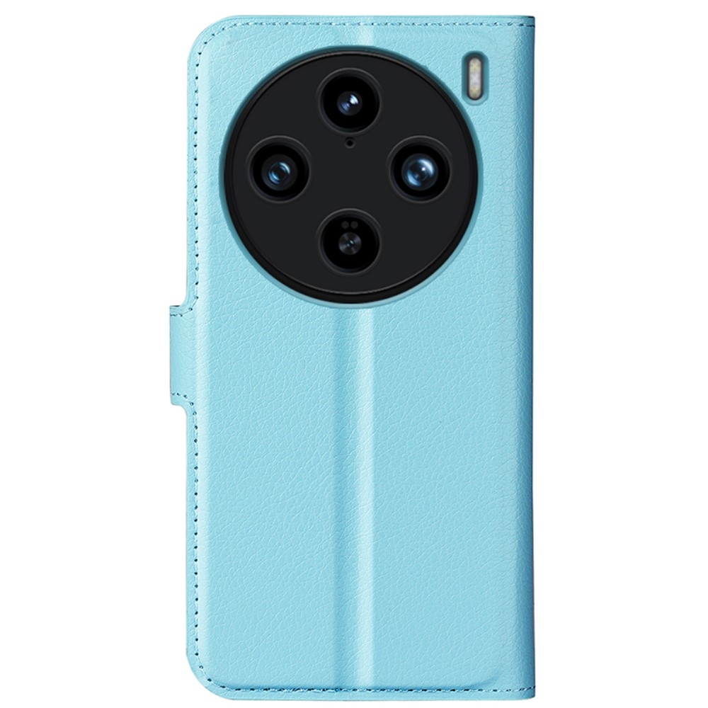 Litchi knížkové pouzdro na Vivo X100 Pro 5G - modré