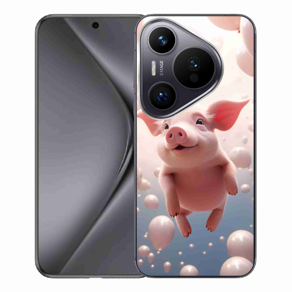 Gelový kryt mmCase na Huawei Pura 70 Pro - prasátko s balónky