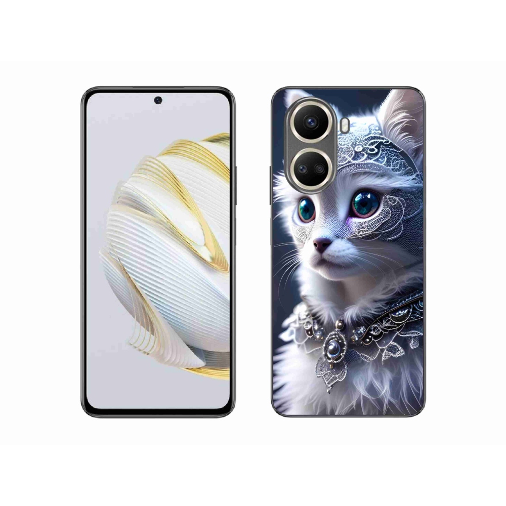 Gelový kryt mmCase na Huawei Nova 10 SE - bílá kočka