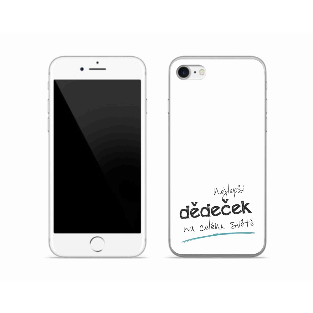 Gelový kryt mmCase na iPhone SE (2022) - nejlepší dědeček 3 bílé pozadí