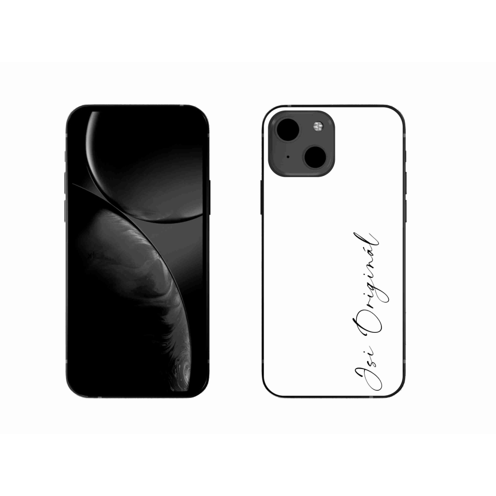Gelový kryt mmCase na iPhone 13 6.1 - jsi originál bílé pozadí