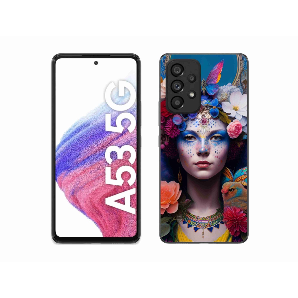 Gelový kryt mmCase na Samsung Galaxy A53 5G - žena s květinami