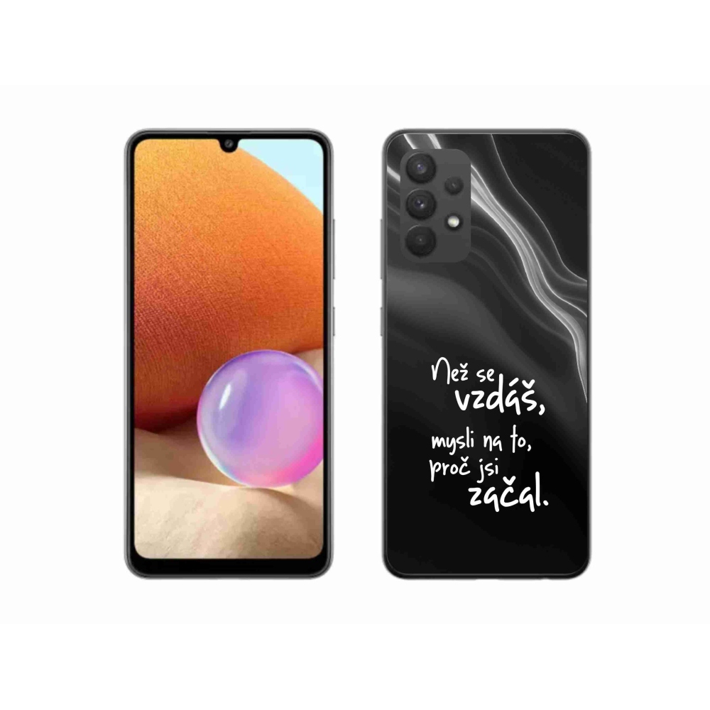 Gelový kryt mmCase na Samsung Galaxy A32 4G - citát 2 černé pozadí