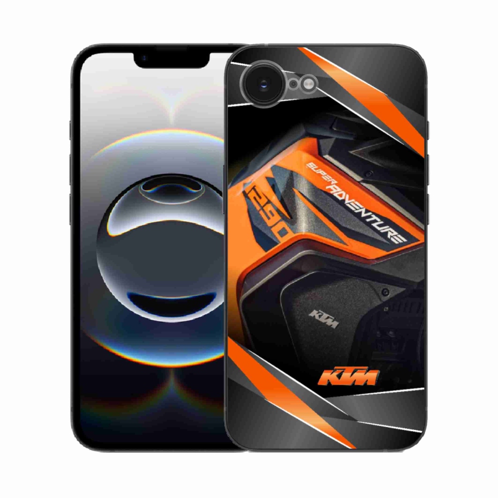 Gelový kryt mmCase na iPhone 16e - motorka ktm