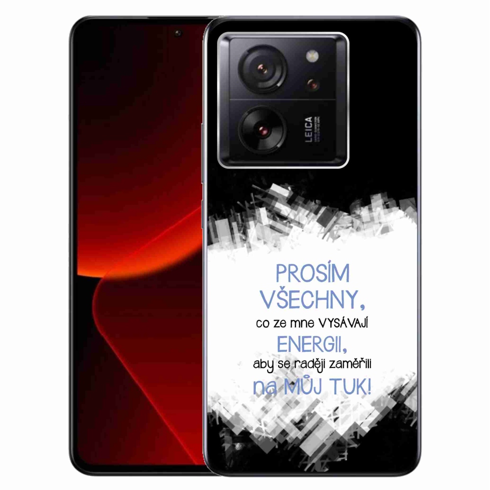 Gelový kryt mmCase na Xiaomi 13T/13T Pro - vtipný text 1 modrý