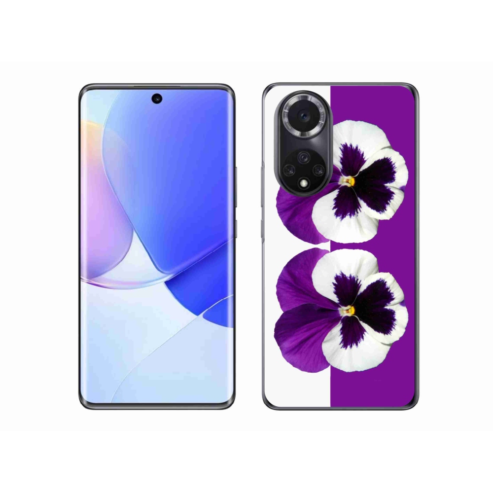 Gelový kryt mmCase na Huawei Nova 9 - fialovobílý květ