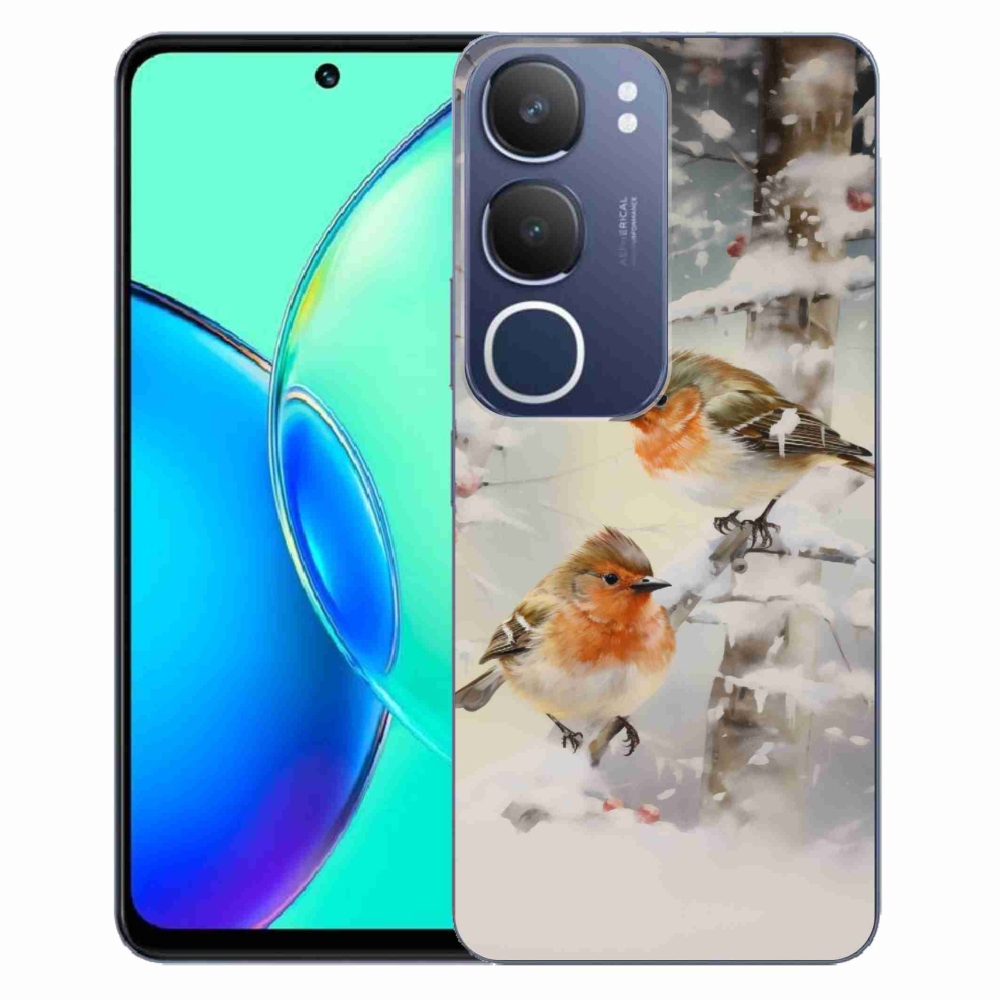 Gelový kryt mmCase na Vivo Y19s - ptáčci v zimě