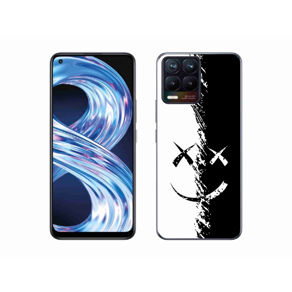 Gelový kryt mmCase na Realme 8 Pro - černobílý smajlík