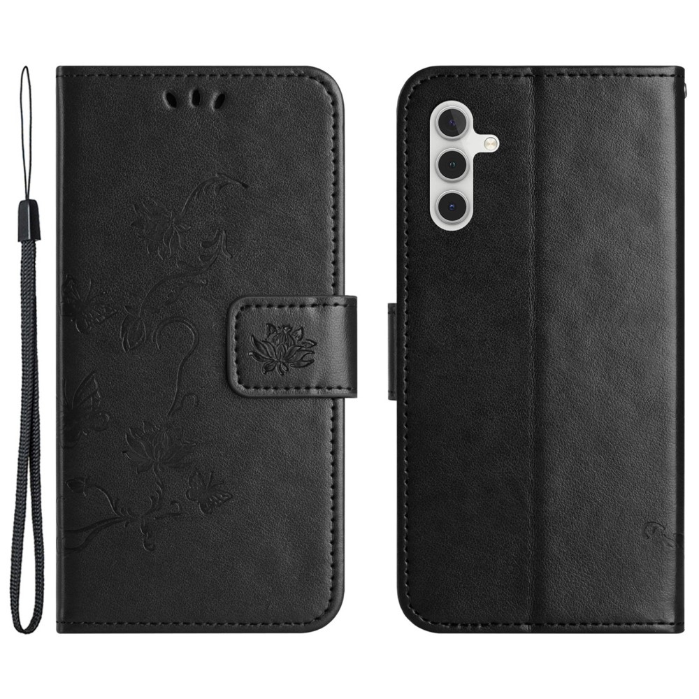 Flower knížkové pouzdro na Samsung Galaxy A35 5G - černé