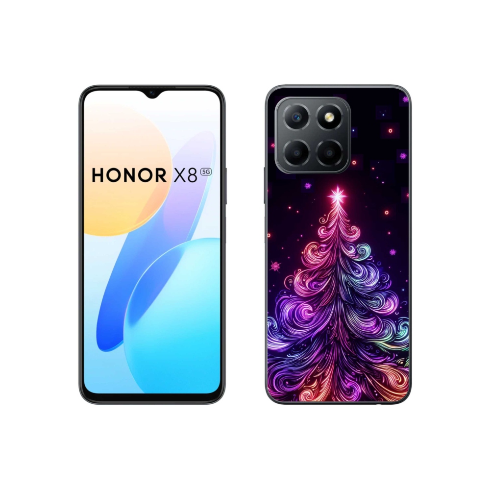 Gelový kryt mmCase na Honor X8 5G/70 Lite 5G - neonový vánoční stromek 1