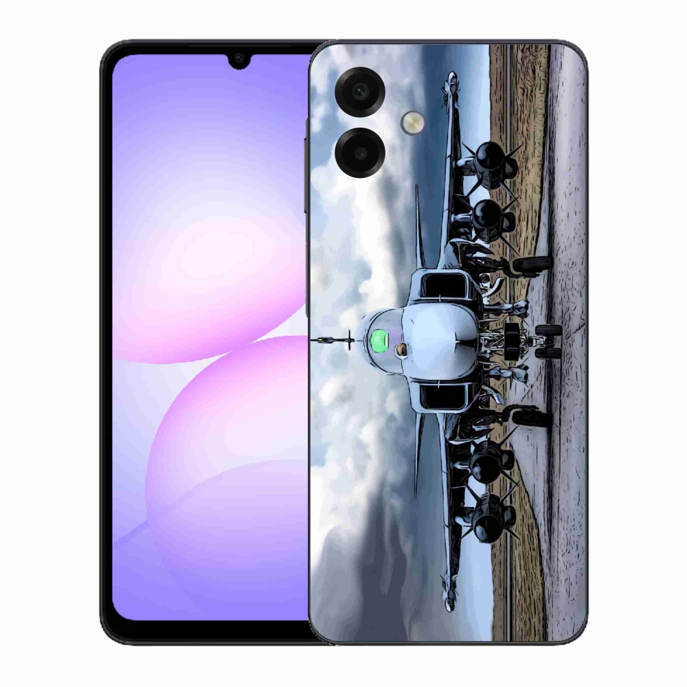 Gelový kryt mmCase na Samsung Galaxy A07 4G - vojenské letadlo