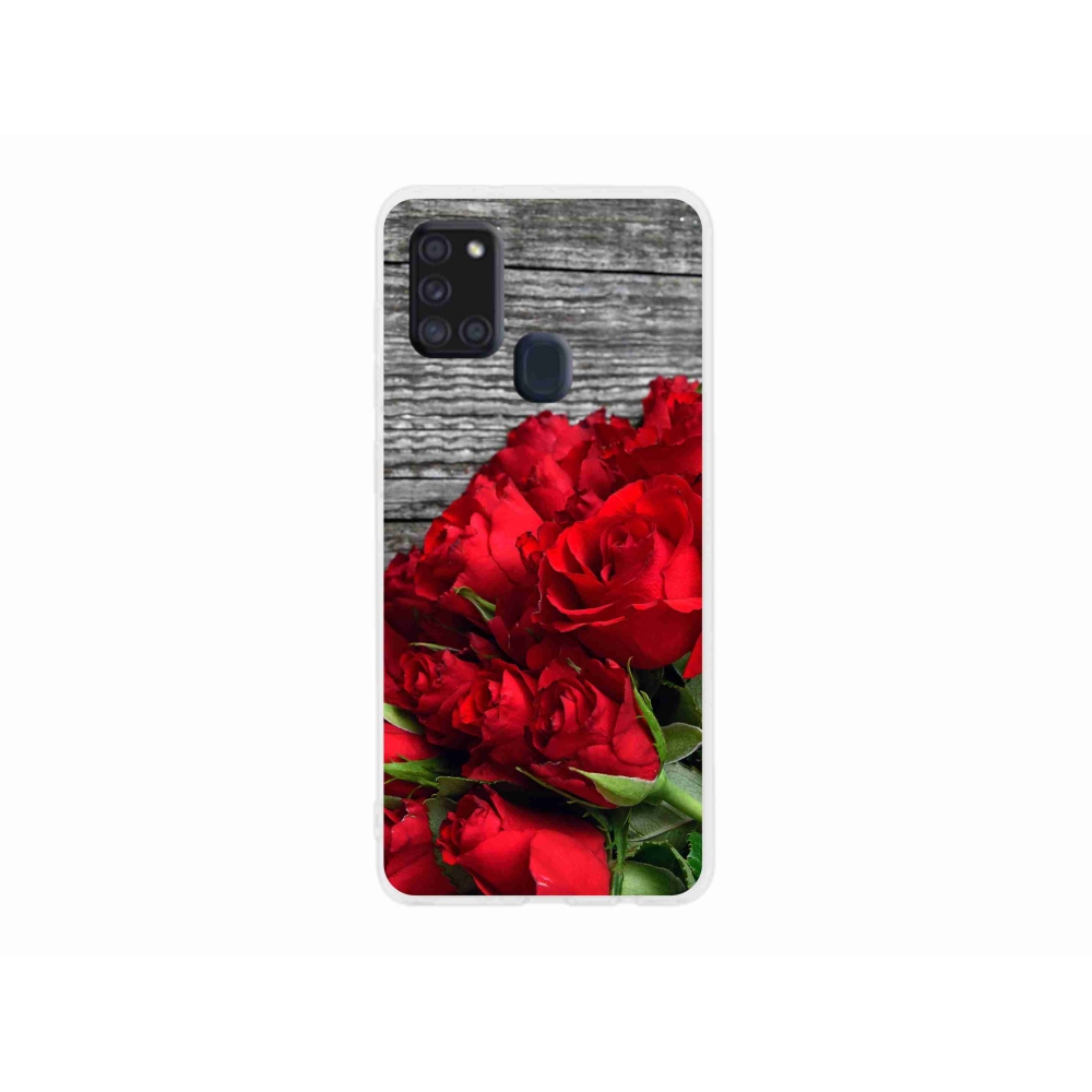 Gelový kryt mmCase na Samsung Galaxy A21s - červené růže