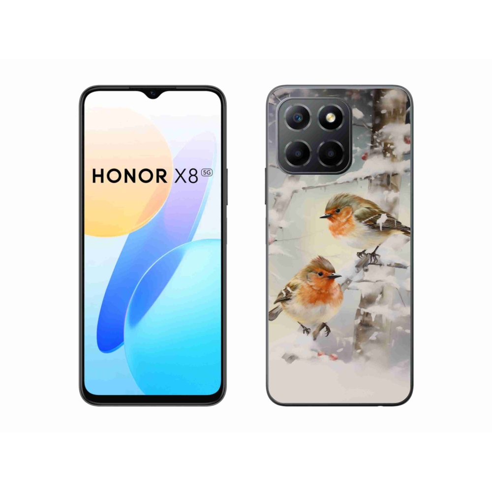 Gelový kryt mmCase na Honor X8 5G - ptáčci v zimě