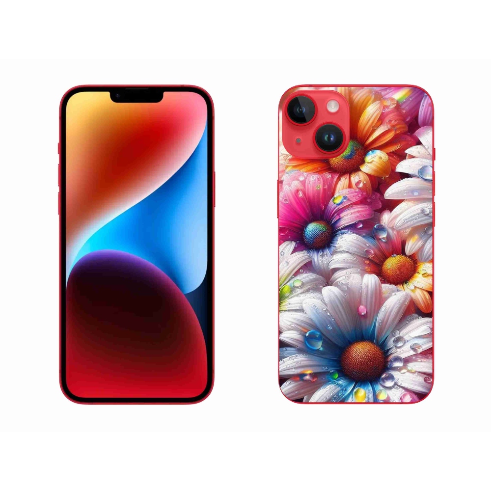 Gelový kryt mmCase na iPhone 14 Plus - barevné kopretiny