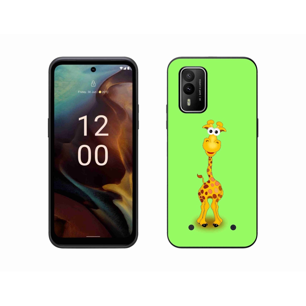 Gelový kryt mmCase na Nokia XR21 - kreslená žirafa