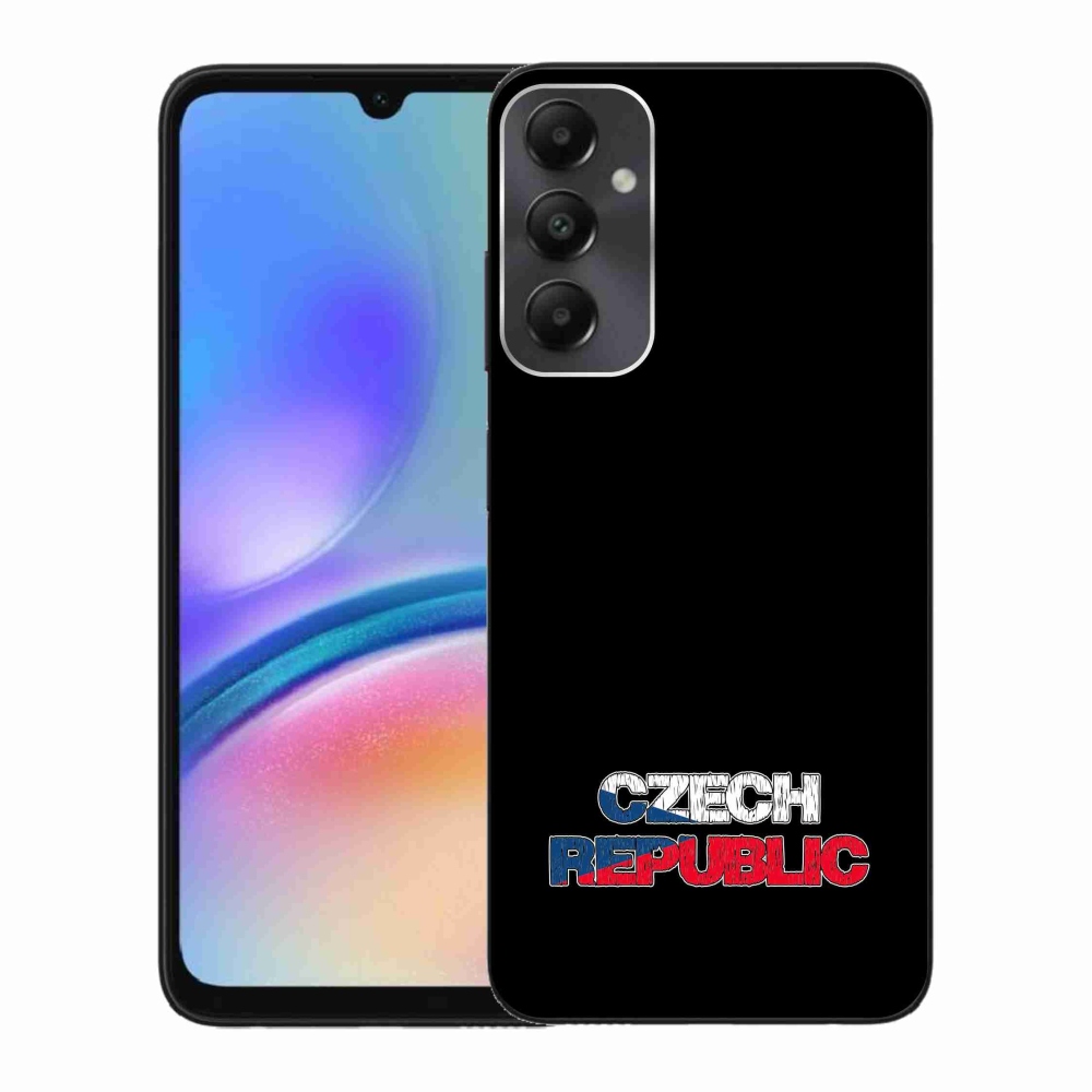 Gelový kryt mmCase na Samsung Galaxy A05s - Czech Republic černé pozadí