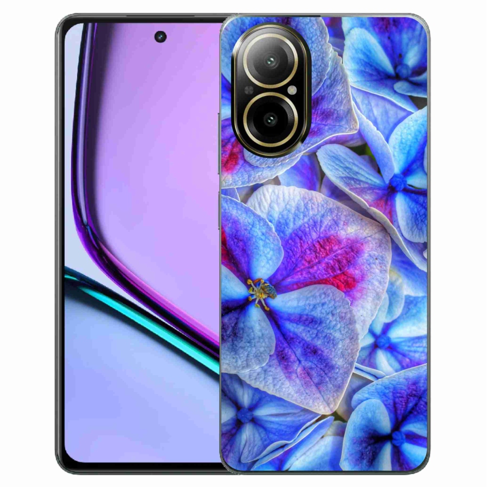 Gelový kryt mmCase na Realme C67 - modré květy 1