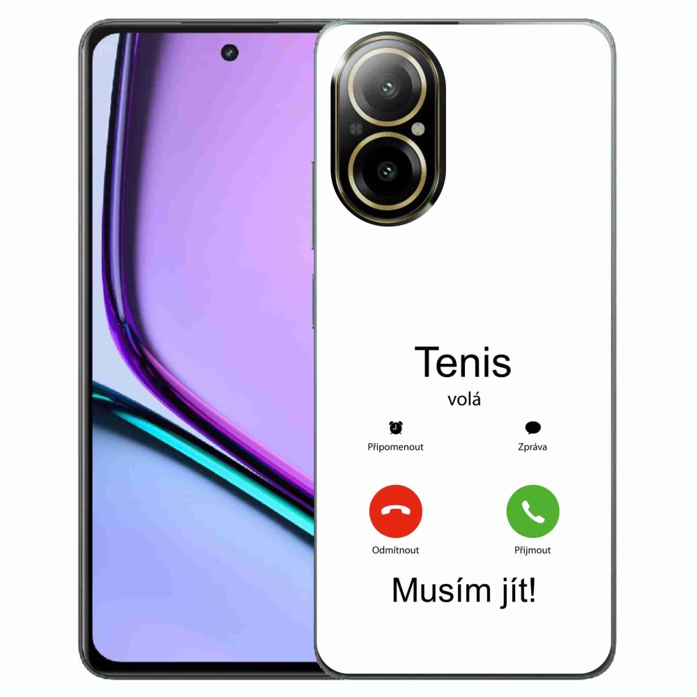 Gelový kryt mmCase na Realme C67 - tenis volá bílé pozadí