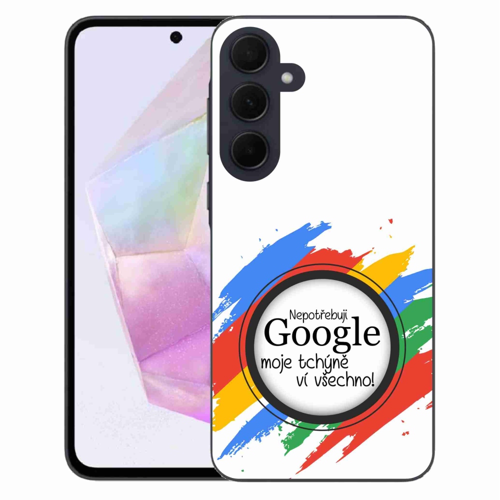 Gelový kryt mmCase na Samsung Galaxy A35 5G - tchýně ví všechno bílé pozadí