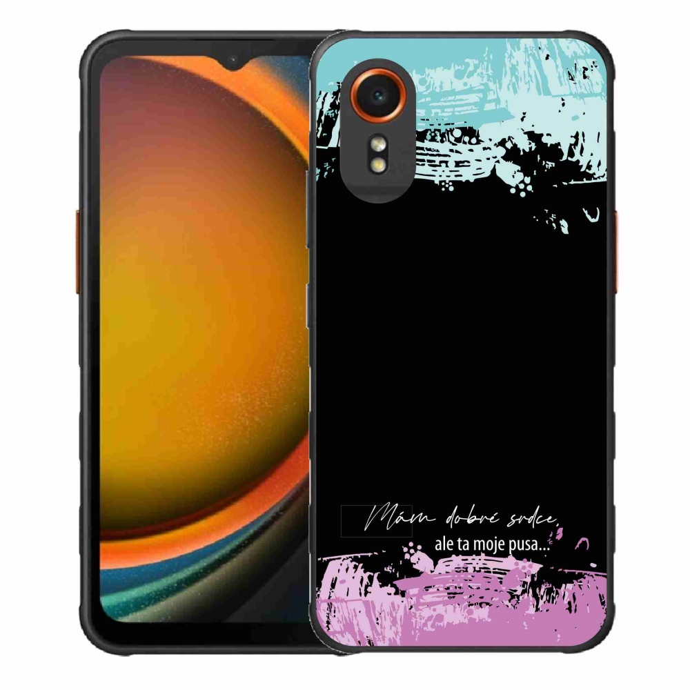 Gelový kryt mmCase na Samsung Galaxy Xcover 7 - vtipný text 3 černé pozadí