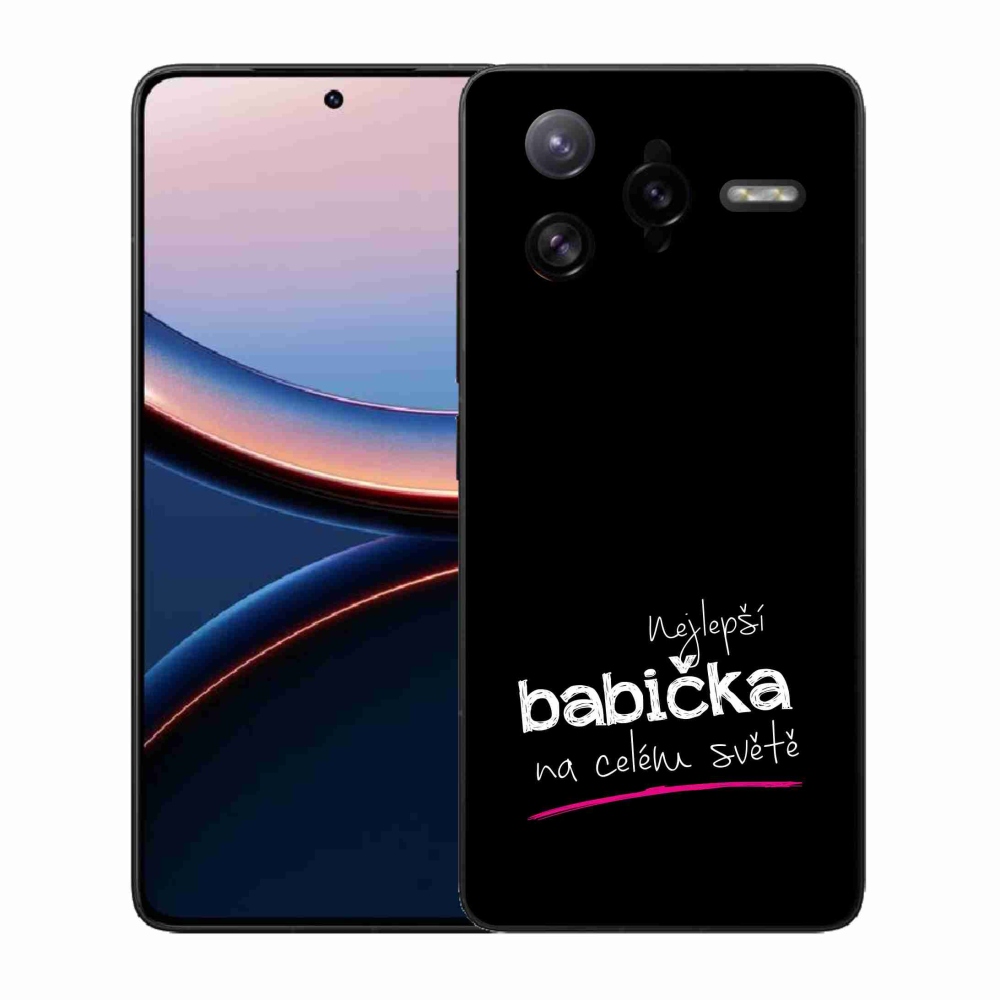 Gelový kryt mmCase na Xiaomi Poco F7 Ultra - nejlepší babička 4 černé pozadí