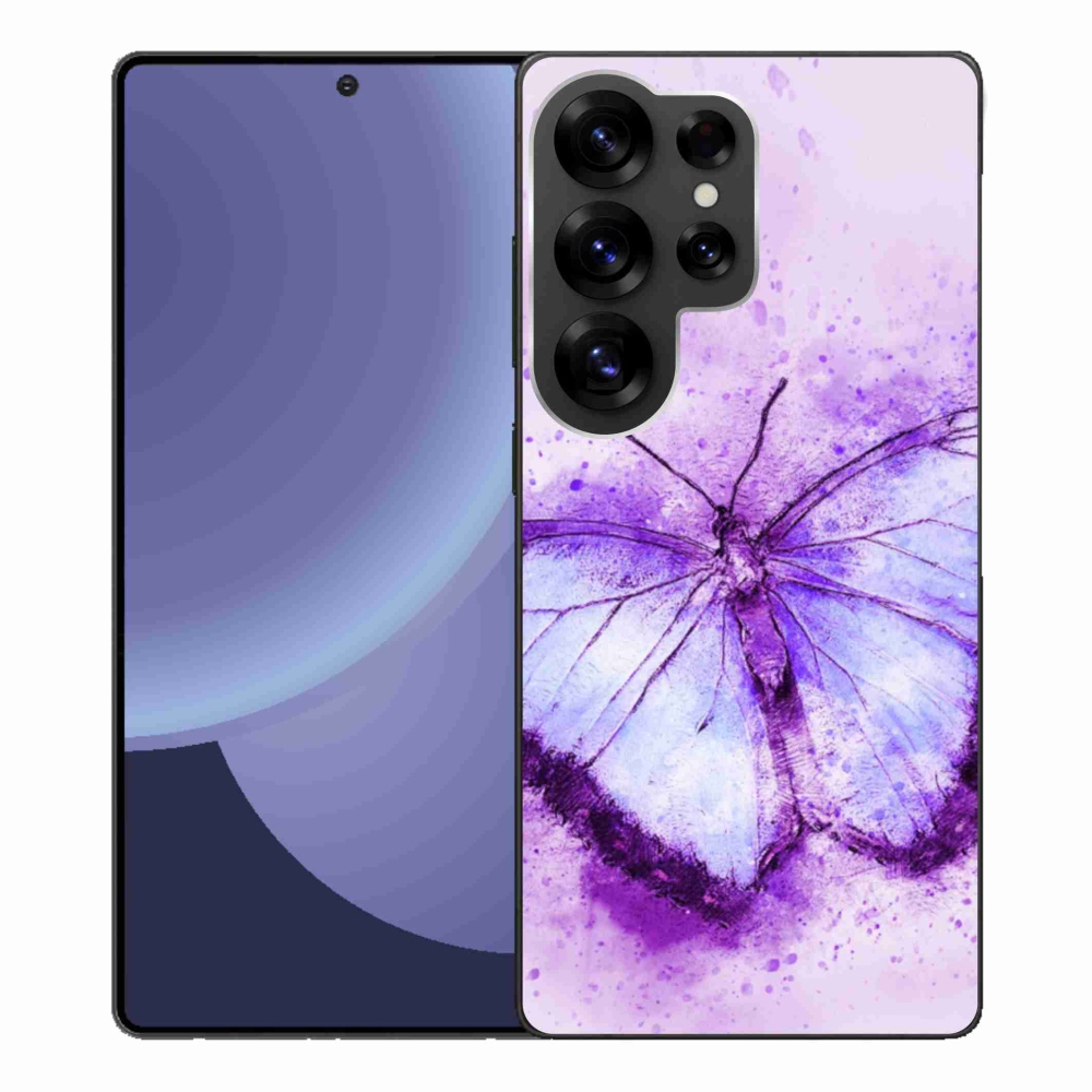 Gelový kryt mmCase na Samsung Galaxy S25 Ultra - fialový motýl