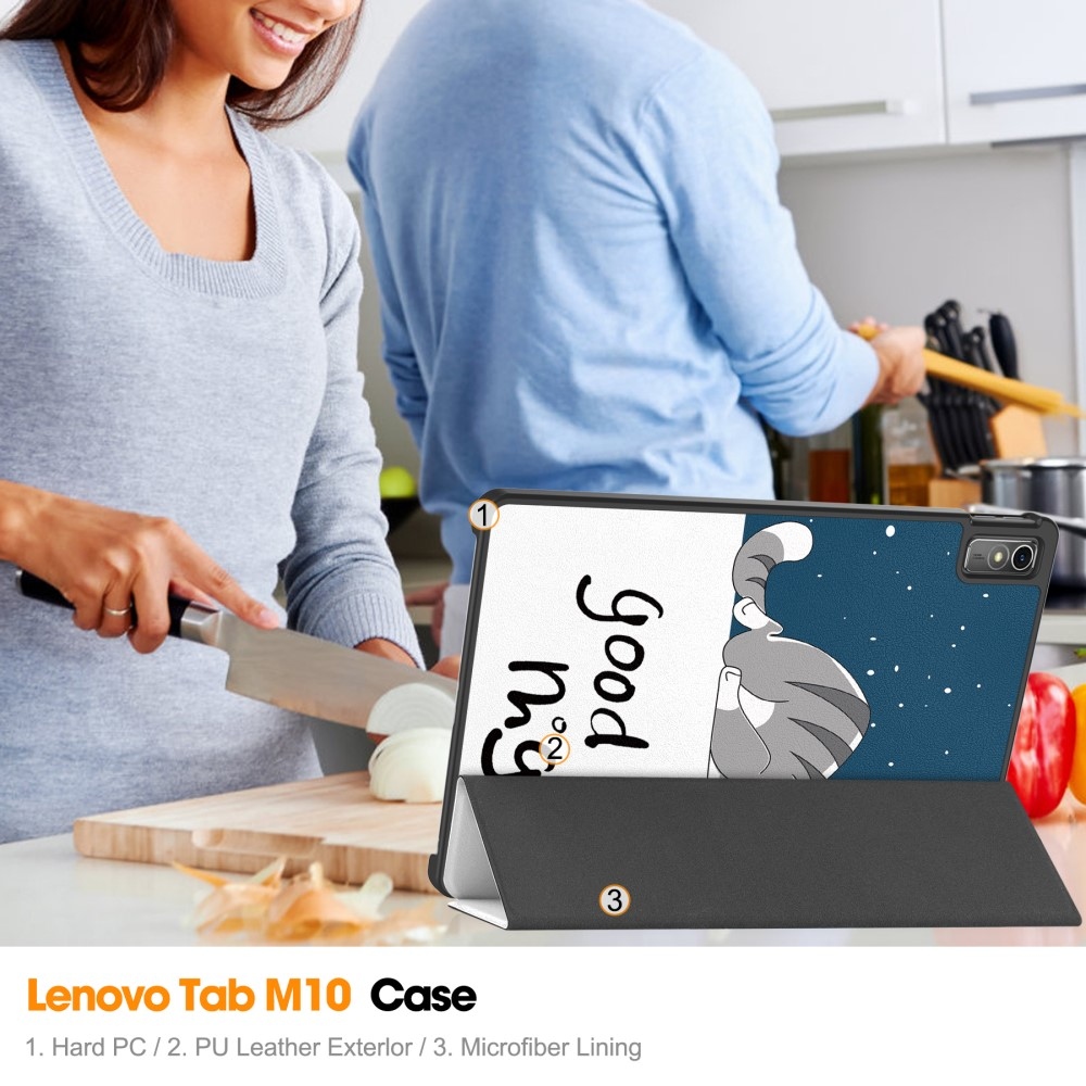 Print chytré zavírací pouzdro na Lenovo Tab M10 5G - kočka
