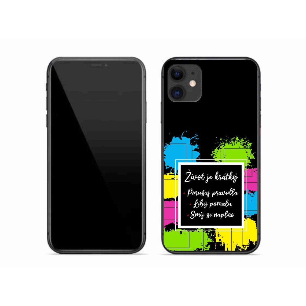 Gelový kryt mmCase na iPhone 11 - citát 5 černé pozadí