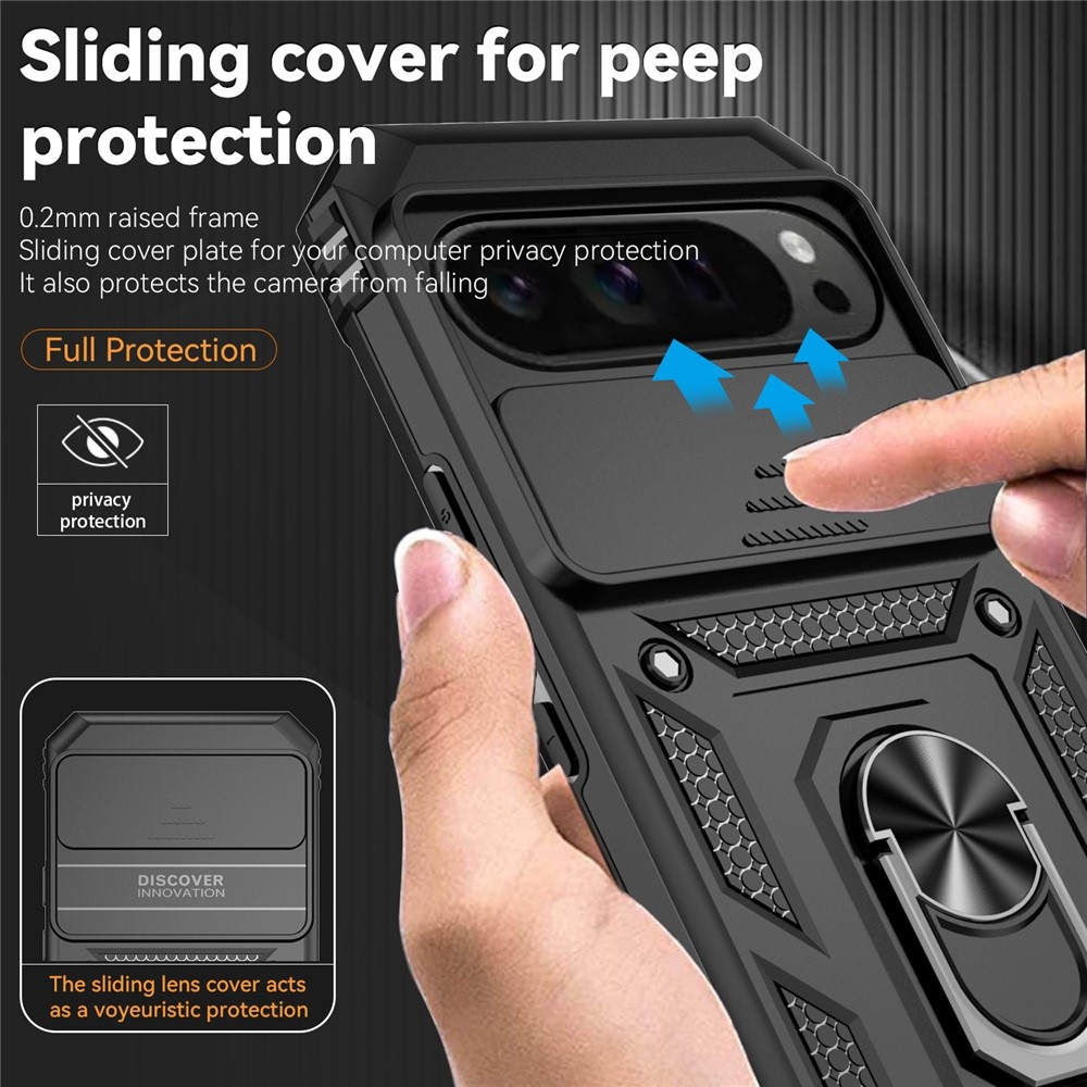 Ring odolný kryt na Google Pixel 10 Pro XL/Pixel 9 Pro XL - černý