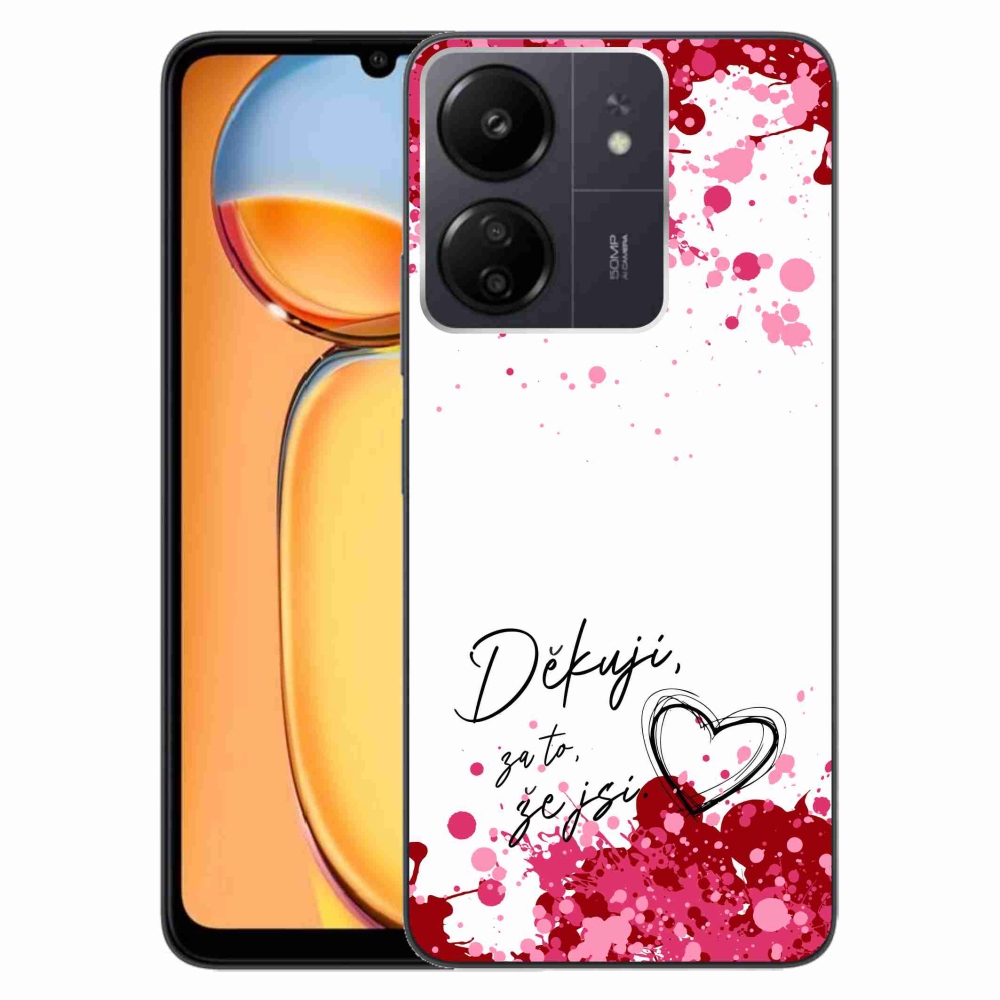 Gelový kryt mmCase na Xiaomi Poco C65/Redmi 13C - zamilovaný text 2 bílé pozadí