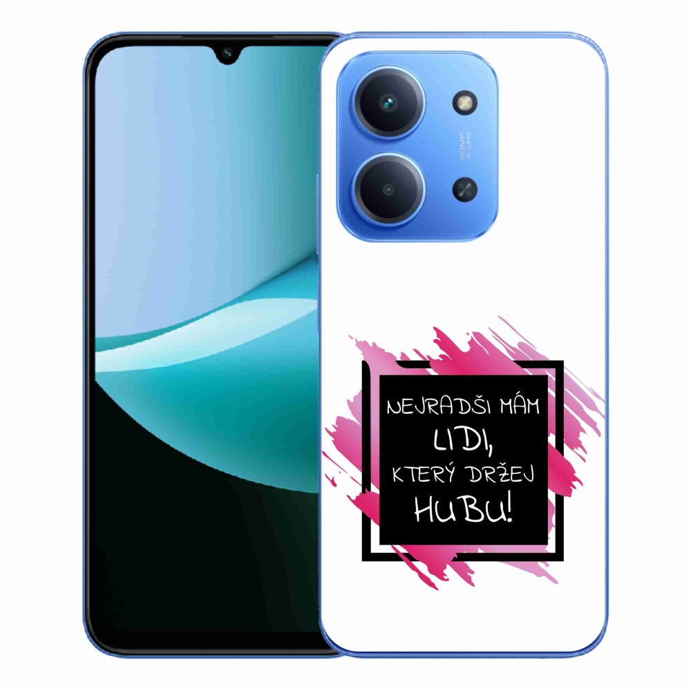 Gelový kryt mmCase na Xiaomi Redmi 15C 4G/5G (173mm) - vtipný text 7 černobílé pozadí