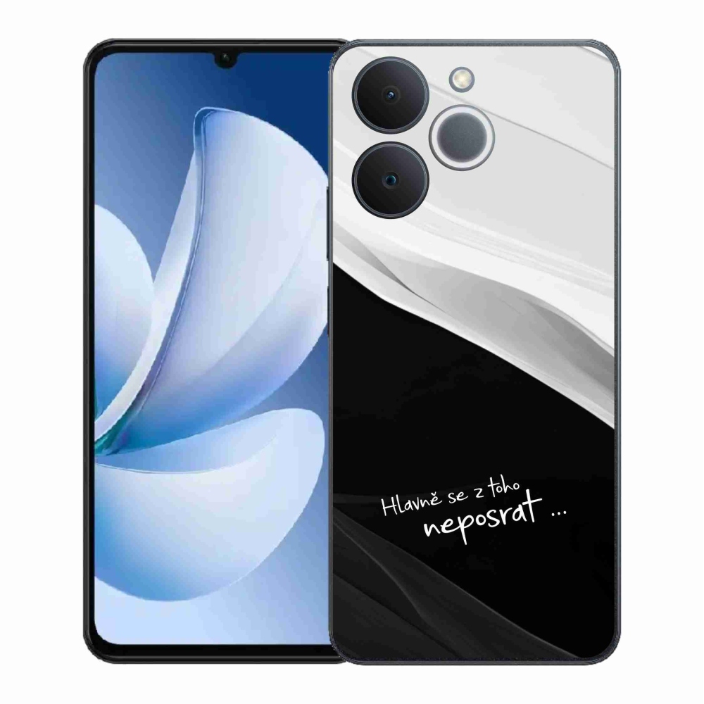 Gelový kryt mmCase na Realme Note 70T - vtipný text 13 černobílé pozadí