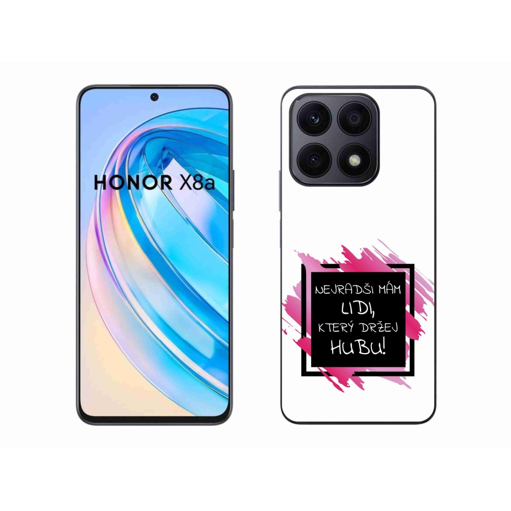 Gelový kryt mmCase na Honor X8a - vtipný text 7 černobílé pozadí