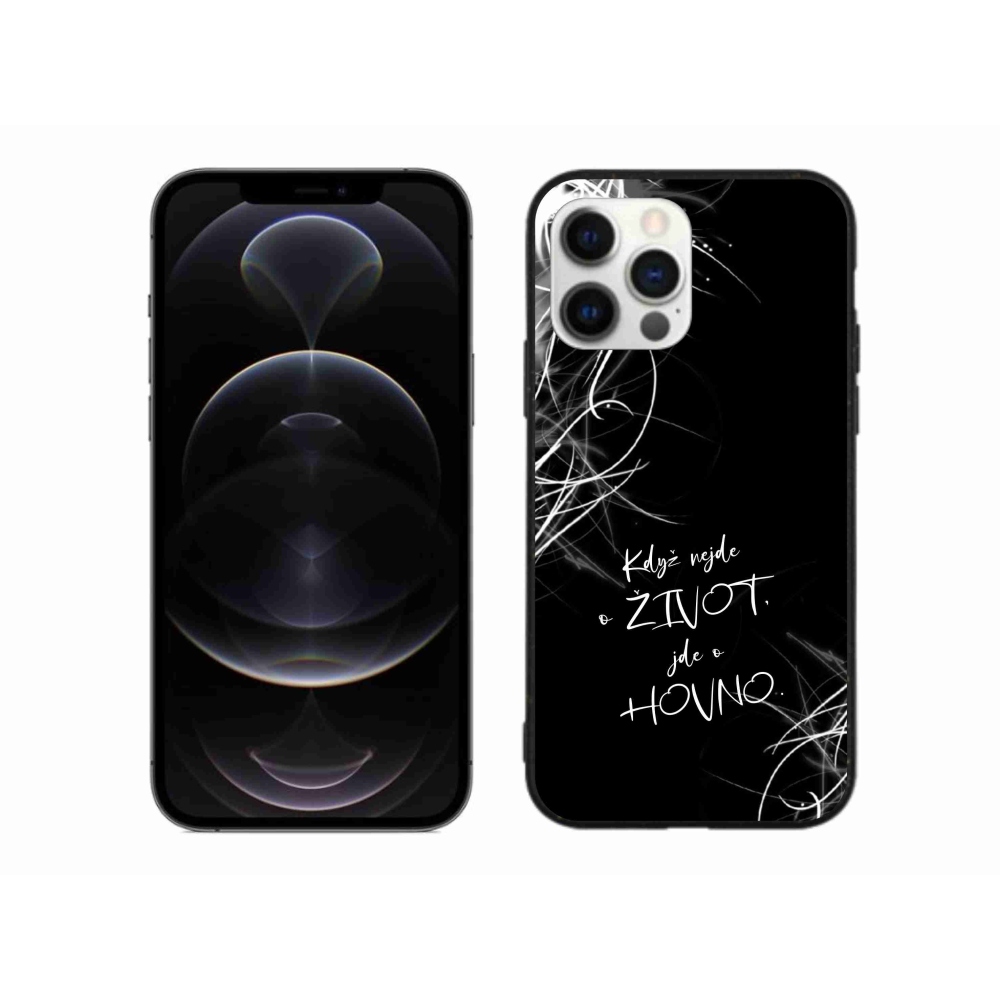 Gelový kryt mmCase na iPhone 12 Pro Max - vtipný text 16 černé pozadí