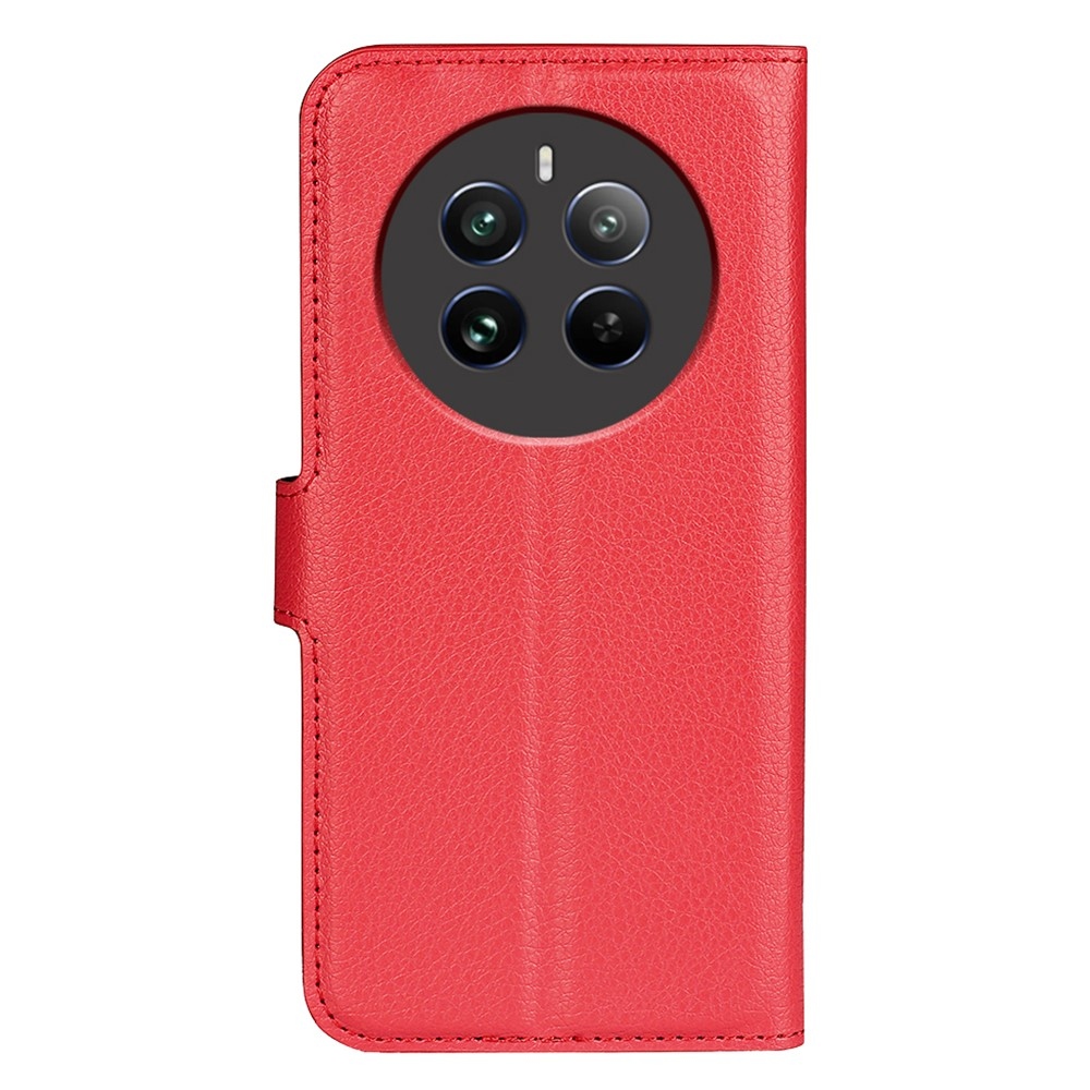 Litchi knížkové pouzdro na Realme 12+ 5G - červené