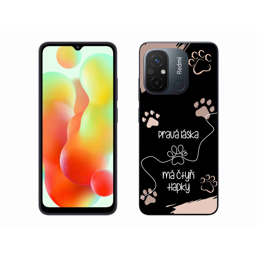 Gelový kryt mmCase na Xiaomi Redmi 12C - psí motiv 1 černé pozadí