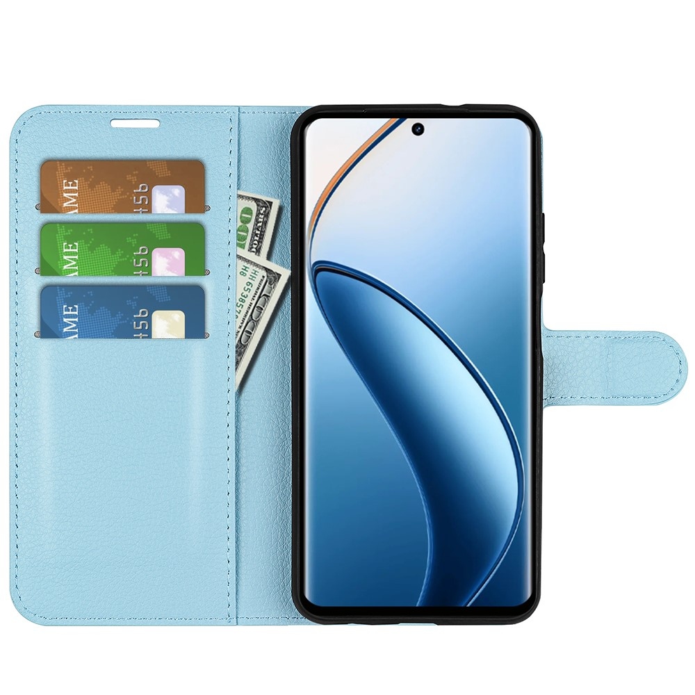 Litchi knížkové pouzdro na Realme 12+ 5G - modré