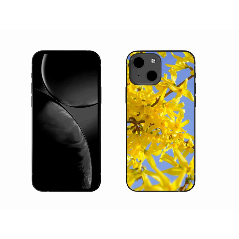 Gelový kryt mmCase na iPhone 13 - žluté květy