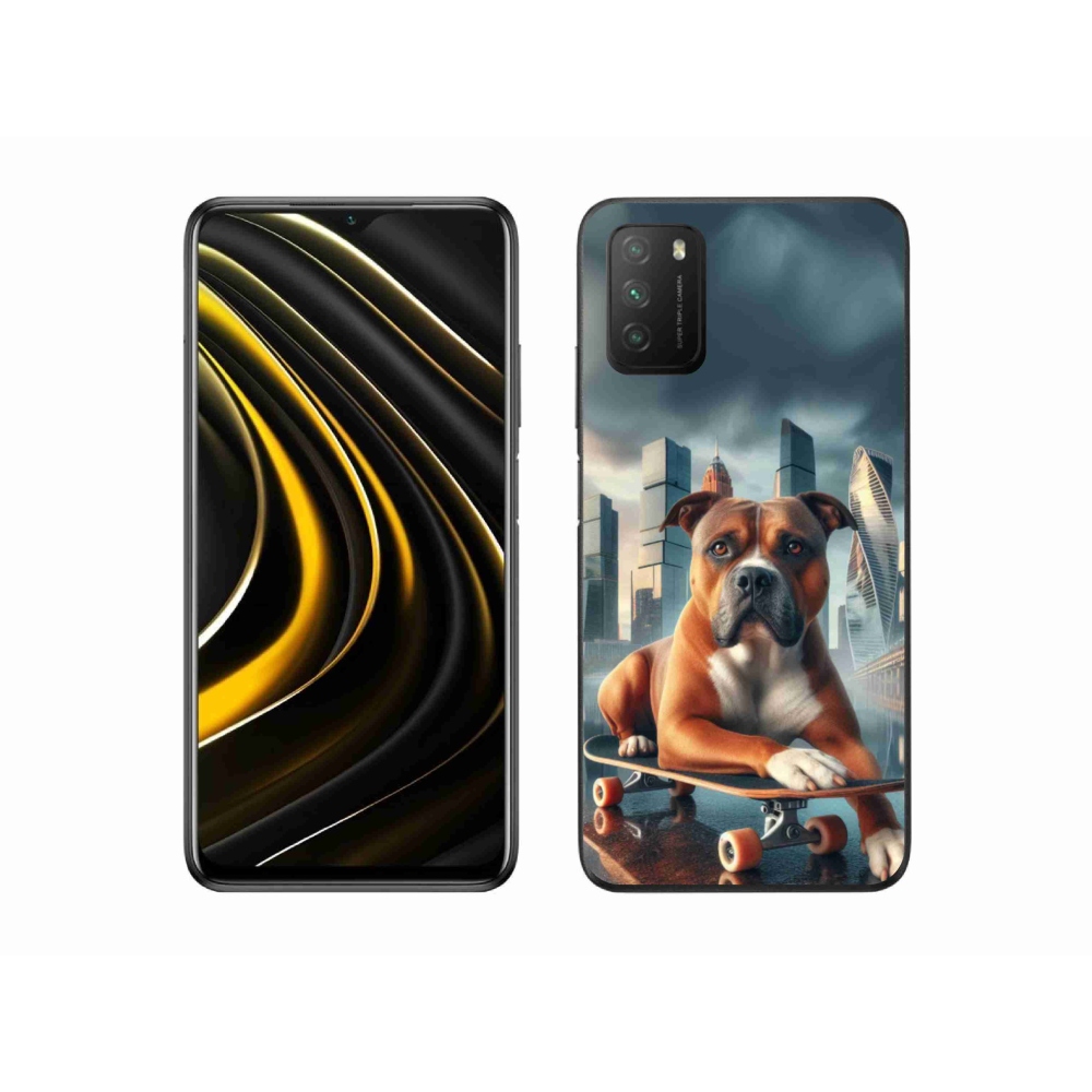 Gelový kryt mmCase na Xiaomi Poco M3 - pes na skateboardu